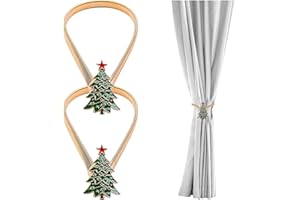 AFIODA 2 Pack Curtain Tieback Buckles, Aluminum Alloy Decorative Drapery Holdbacks, Tree Curtain Ties for Home & Office, Christmas Curtain Holdbacks for Windows