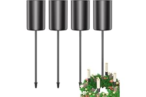 LanpoVista Kerzenhalter Adventskranz für Stabkerzen: 4er Set Advent Kerzenständer für Stabkerze | Stabkerzenhalter Metall für Weihnachten Deko & Tischdeko | Minimalistisch | Schwarz