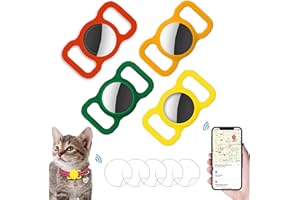AMBOLIO Custodia Protettiva in Silicone per Animali Domestici,Airtags Localizzatore,Airtag GPS Finder Dog Cat Collar Loop,per il Tracciamento del Cane e Del Gatto,4 Pezzi. (Giallo+rosso+verde scuro+arancione)