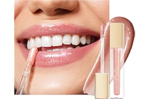 Oulac Lucidalabbra Glitterato Lucido - Idratante Trasparente 3D Rossetto Liquido | Infuso con Estratto di Fiori di Rosa Damascena, 4,5ml, C12