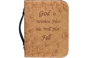 DAJINGKJ Bibelhülle Mit Reißverschluss Groß Leder Bible Covers Damen Blumen Bibeltasche Damen Tasche Bibel Buch Kirche Henkeltaschen