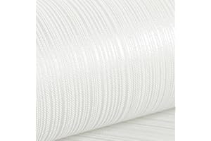 BESWITORY Mix Plain Stripe Textured Thick Wallpaper 3D Embossed Modern Minimalist Wallpaper Roll Striped Flocking Wallcoverings Vertical Stripes Wallpapers for Bedroom Living Room Lounge Hall Slightly White