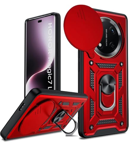 MEMELOKA Cover per Motorola Moto G75 con Vetro Temperato, Custodia Protettiva Militare AntiGraffio + Cavalletto in Metallo Rotante a 360°, Antiurto Custodia con Slidable Fotocamera Proteggi, Nero