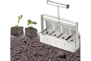 SOEKODU Bloqueur de Sol Manuel, 2 Pouces Outil de Blocage de Sol pour Fabricant de Blocs de Sol avec Poignée de Confort Antidérapante pour Plantation, Transplantation, Serre