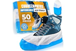 ISC Hygiene & Safety 50 Cubiertas para zapato/Cubrezapatos con suela de 9 gramos, reforzada, antideslizante, extra resistente. Impermeable a líquidos, unitalla, buen ajuste, y Desechables.