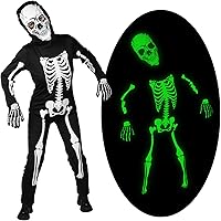 Costume Da Scheletro Gamer Per Bambini Rubies | Tuta Con Stampa Fosforescente E Maschera | Vestito Ufficiale Per Halloween