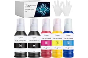 Msudoku 580ML Sublimationstinte für Epson EcoTank 104 102 ET-2870 ET-4810 ET-4800 ET-2815 ET-2810 ET-2820 ET-2830 ET-2850 ET-2856 EcoTank Drucker für Heat Transfer Keramik Tumbler T-Shirts(5 Pack)