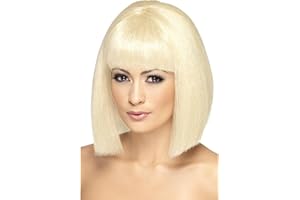 SMIFFY'S Smiffys Peluca Coqueta, Rubia, Corta con Flequillo Halloween