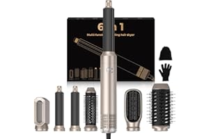 MOGAWAVE Spazzola Asciugacapelli 6 in 1, Styler Capelli ad Aria,1000w Hair Styler Brush,Spazzola Asciugacapelli Per Dare Volume Ai Capelli, Lisciare, Arricciare, Ioni Hair Air Curler,Strumenti per Capelli