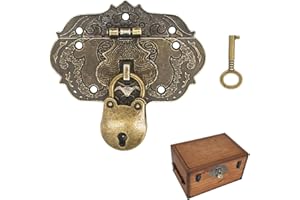 EUYKQNOI 1 Stück Haspe Vintage Antik-Verschlüsse, Bronze Eisen Design, Möbel-Verschlüsse, Beschläge für Vorhänge-Schloss Schlösser an Truhen Kisten Schieber Klassizismus