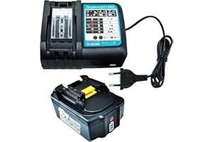 GOLEMON 18V Chargeur avec Batterie 5.0Ah BL1850B Remplacement pour Makita 3A Chargeur DC18RC DC18RD DC18RA pour Makita 18 Volt 5000MAH Batterie BL1850 BL1860 BL1840 BL1830 BL1820 BL1815