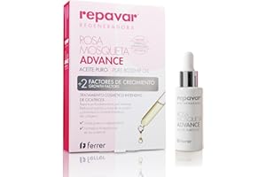 Repavar - Aceite Puro de Rosa Mosqueta - Con 2 Factores de Crecimiento - Tratamiento Cosmético Intensivo con Doble Potencia Reparadora - Formato Cuentagotas - 15 ml