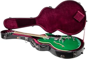 Crossrock 335 Semi-Hollow E-Gitarrenkoffer in Silber, Rucksack erhältlich Fiberglass schwarz