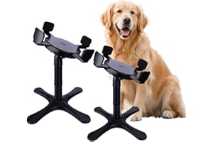 TOLOPU Erhöhter, verstellbarer Futternapf, 3 Höhen und geflieste Ajudst, kompatibel mit Moost-Futternäpfen, ideal für mittelgroße und große Hunde (ohne Napf) (2 Stück)