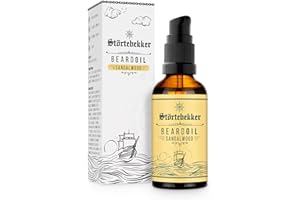 ‎STÖRTEBEKKER SHAVING ACCESSORIES Störtebekker® Premium Bartöl Sandelholz - tägliche Bartpflege für 3-Tage-Bart bis Vollbart - 50ml Beard Oil Vegan - Bart Öl Herren mit angenehmen Duft - Hochwertige Inhaltsstoffe - Made in Germany