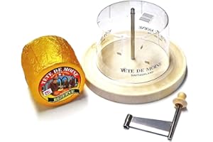 KÄSE THEKE OLE FRIEDEL Girolle Original Swiss Made Set Cheese Slicer Tete de Moine Reserve Matured Whole Loaf Cover