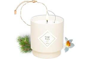 MY JOLIE CANDLE - Bougie Bijou Parfumée Linge Frais - Bracelet Doré avec Perles Crèmes - Cadeau Femme Maman pour la Fête des mères, Anniversaire, Noël - Bracelet Acier Inoxydable - Cire Végétale