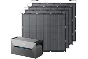 Anker SOLIX Balkonkraftwerk mit Speicher (900W | 1600Wh), Solarbank 2 E1600 Pro (1600Wh), 4× FS20 Solarpanel(225W), 213° Biegung, 4 MPPT, Plug&Play, Flexibles, Sehr einfache Installation