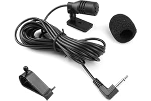 Icywink Microphone Externe de 3,5 mm de Voiture, Micro Autoradio, Micro Voiture Portable en Stéréo, pour Unité Principale de Véhicule de Voiture Bluetooth Activé Radio Stéréo GPS DVD