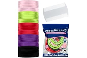 OURDORT 60 Stück Anti Laus Haargummi Set Mit Läusekamm Gegen Kopfläuse Buntes Elastisches Anti Läuse Haargummi Enthält Ätherische Öle Sicher Gesund Wirksam Läusemittel Kopfläuse