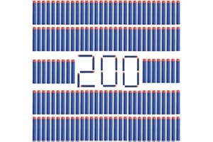 PLAYCRATE 200 Nerf Refill Bullets Darts - 7.2cm Ammo Pack for Nerf N-strike Elite Series Toy Gun - replacement foam darts for Target Practice