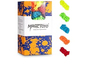 MAGICYOYO Yoyo Strings 50pcs, 100% Polyester Replacement Yo Yo Strings, 43.3 Inches/110cm Yo-Yo String - Yellow, Green, Blue, Orange, Red