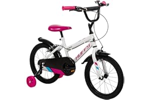 Huffy So Sweet Kids Bike Collection – 12", 16", 20" Girls’ Bicycles with Stabilisers, Dual Caliper Brakes & Adjustable Seat, Pink, White, Blue or Purple, Ages 3–9, Fun Designs