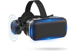 XWP VR Brille mit Kopfhörern, 3D Virtual-Reality-Brille für Handyspiele, Filme&interaktive Spielzeuge, kompatibel mit iPhone&Android 4,7–6,8", Geburtstags Kinder und Familie