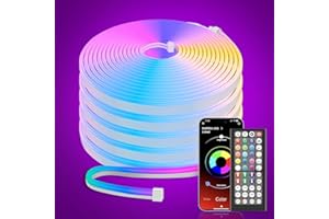 Macchiatto Ruban LED Néon 10M, DIY Bande LED avec APP/Télécommande, Synchronisation Musicale, Néon LED Chambre Gaming, Imperméable, pour Intérieur, Extérieur, Decoration Chambre