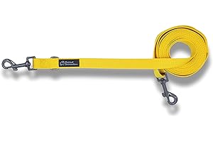 Animal Connection GUINZAGLIO Cani ADDESTRAMENTO in Nylon, 3 Metri RIDUCIBILE 1,5. 4 Colori Disponibili (S/M: 15mm, Giallo)