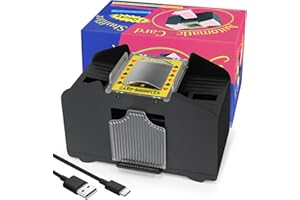 ZAKVOP Melangeur de Carte Électronique 4 Jeux, USB/Batterie Automatique Mélangeur Carte pour Poker, UNO, Skip Bo Skyjo Card Shuffler