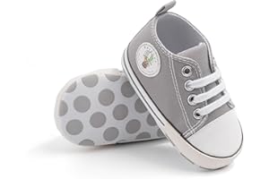 BAIELEY WALK IN THE CLOUDS Baby Boys Girls Infant Canvas Sneakers High Top Lace up Newborn First Walkers Cribster Shoe