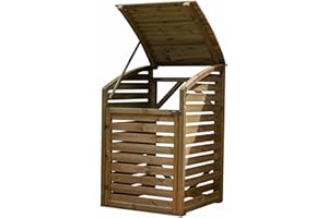 WALTONS EST. 1878 WALTONS Single Bin Store | Pressure Treated | Wooden Garden Compact Storage Shed Unit | Wheelie Bin Storage | 15 Year Anti Rot Guarantee | 3 x 3 3ft 3ft