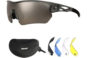 OUTDOORSPARTA Polarized Sports Sunglasses Cycling Glasses Driving Shades With 5 Interchangeable Lenses