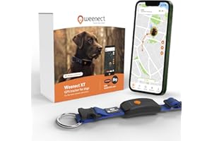 Weenect Dog XT - NEW GPS Collar for Dogs | XL Antenna | Waterproof | Julius-K9 Ultra-Durable Integrated Blue Collar Subscription required