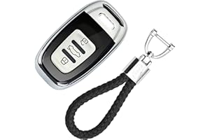 KASER Funda Carcasa Llave Coche Silicona TPU Compatible para Audi A1 A2 A3 A4 A5 A7 Q1 Q3 Q5 TT Llaveros Cover Protección Mando a Distancia Keyless (Plata)