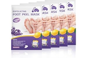 Joyeee 5 Paires Masque Peeling Pieds, Masque Pieds Exfoliant et Nourrissant, Chaussettes Exfoliante Soin Pieds, Foot Peel Mask pour Femmes & Hommes (Lavande)