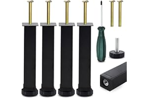 LYLIDIA 4Pcs Pied de Lit à Visser Metal Hauteur 20 cm Pieds pour Sommier à Lattes Universel sans Perçage Liaison Pied de Support de Meubles (20cm)