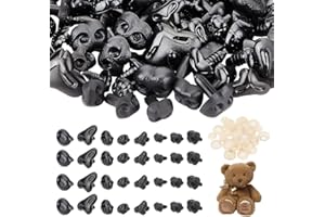 AHANDMAKER 80 Stück Kunststoff-Sicherheitsnasen, 8 Stile Schwarze Kunststoffnasen Zum Basteln, Fuchs-Sicherheitsnasen, Hundenasen Für DIY-Welpen-Puppen-Häkel-Stofftier-Plüschtier-Herstellung