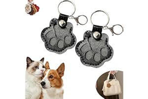 Glvomazty Tierhaar Erinnerung SchlüsselanhäNger für Hund Katze, Haustierhaar-Aufbewahrungstasche, Fell-Schlüsselanhänger für Haustiere, Gedenkgeschenk für Hunde und Katzen, Pfotenform 2 Pcs