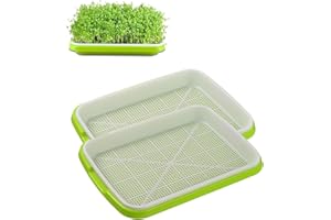 T TAKONE TAKONE 2er Set Kresse Anzuchtschalen, 22cm, Kleine Keimschalen – Ideal als Sprossenbox für Keimsaaten Anzucht Starter Set für Sprossen, Microgreens und Brunnenkresse