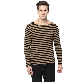 Striped Boat Neck Full Sleeve T-Shirt 