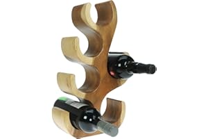 Namesakes® Casier à vin en Bois Massif Arbre Sculpture nouveauté 6 Porte-Bouteille sculpté à la Main à partir d’Une Seule pièce de Bois - Naturel