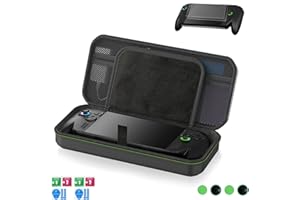 GROWALLETER Étui rigide premium pour ASUS ROG Xbox Ally X / ROG Xbox Ally - Housse de transport avec double fermeture éclair, 2 capuchons de joystick et lingettes nettoyantes, 2 paires de protections d'écran (PU)