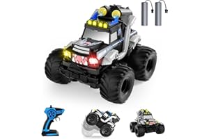 Dysaim Monster Jam Cars Juguetes, Coche Teledirigido Anfibio, Todoterreno Teledirigido 4x4, 2.4 GHz Drift RC Car Regalo Niños 6 Años, RC Drift Car Coches Teledirigidos Niños 6 7 8 9 10 11 12 Años