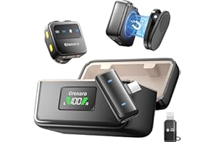 GRENARO P10 Wireless Mic for Youtubers with 3-Level Noise Reduction,Mic for YouTube Wireless with 40H Charging Case,Compatible with Devices Featuring Type-C and Lightning Ports Devices