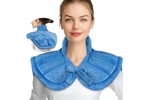 ‎NEWGO NEWGO Wärmekissen Nacken & Schulter für Mikrowelle, Mikrowelle Körnerkissen Nacken Schulter, Wärme- und Kältetherapie, Natürliche Leinsamen Feuchte Wärme