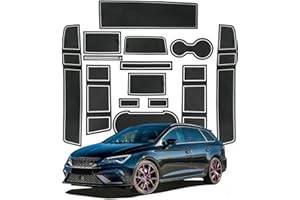 SHAOHAO Tapis antidérapant Compatible avec Seat Leon Cupra Leon 5F MK3 FR St 5D 2017 2018 2019 2020 Anti-poussière Anti-dérapant Tapis pour Intérieur Porte, Coupe, Accoudoir Stockage Boîte
