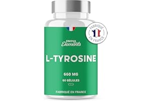 L-TYROSINE | Dopamine Antioxydant Peau | 660 MG par portion | 60 gélules | Complement alimentaire | Fabriqué en France