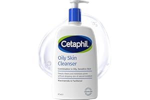Cetaphil Oily Skin Cleanser, 473ml, Face Wash, For Combination to Oily Sensitive Skin, With Niacinamide, Packaging May Vary
